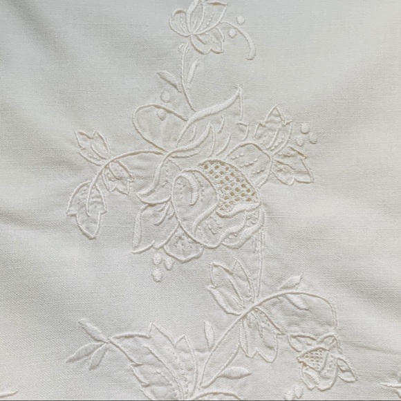 Bedding 2 Embroidered Cream Cotton Pillowcases Poshmark